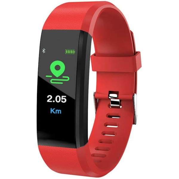 Fitness-rannekkeet sykemittarilla, unen seurannalla, veren happipitoisuuden mittauksella, askelmittarilla ja SMS-puheluilmoituksilla, terveys- ja liikuntakello Red