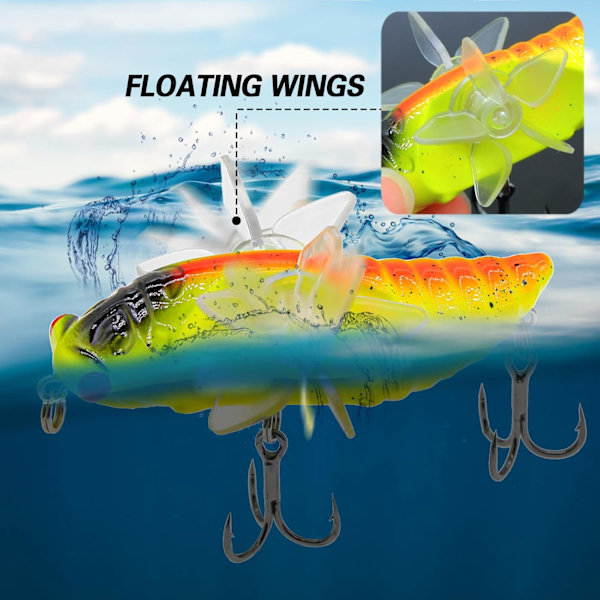 3-pack fiskedrag med propellerdesign för öring, gädda, abborre, sötvatten och saltvatten 3pcs