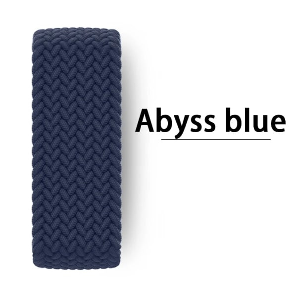 Punottu Solo Loop Apple Watch -rannekkeelle 44mm 45mm 42mm 40mm 38mm 41mm Ultra 49mm rannekoru correa iwatch Series 9 SE 8 7 6 5 hihna Abyss blue S Abyss blue S