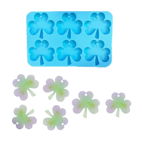 Kløverformede Øreringe Form Epoxy Nøglering Form Resin Støbning Pe