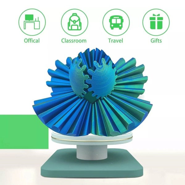 Spin Ball Fidget, 3D-tryckt Spin Ball Fidget Leksak Perfekt för stress, för stress och ångestlindring (10,5 cm) Luminous Luminous