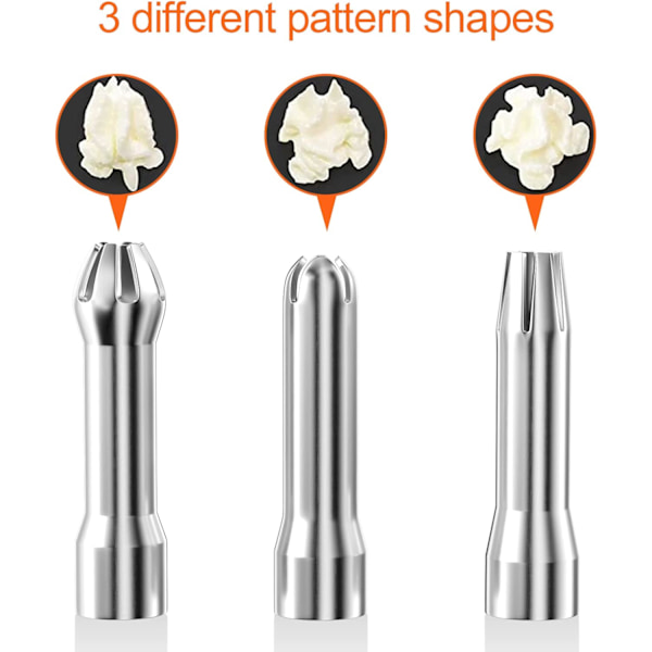 500 ml Gräddsifon/Visp av Aluminium med 3 Dekorationsmunstycken i Rostfritt Stål och 1 Rengöringsborste, Läckagesäker