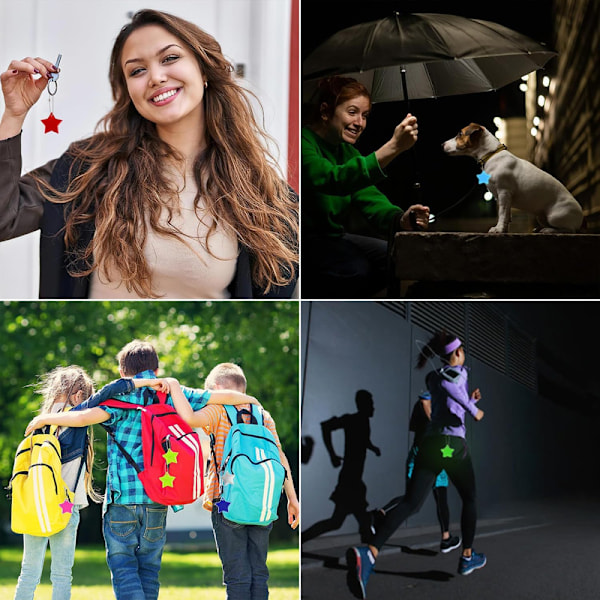 32 stycken reflexhängen, stjärnreflexhängen, barnreflexhängen för skolväskor,