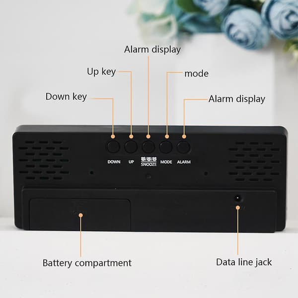 Elektronisk Stille Vekkerklokke LED Smart Skrivebordsalarm Timer Digi