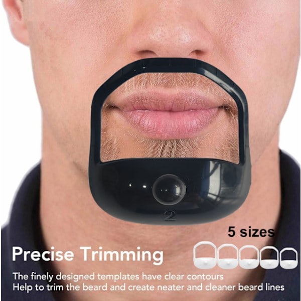 Beard Styler Wasp Skægplejeværktøj Skægstyling Skabelon til Mænd Styling Design 5 Dele/Sæt sort black