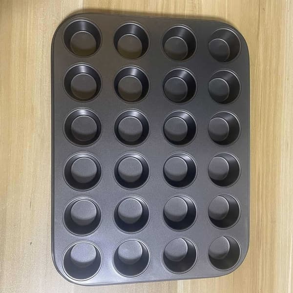 24-hulls mini brødform, profesjonell karbonstål, non-stick belegg