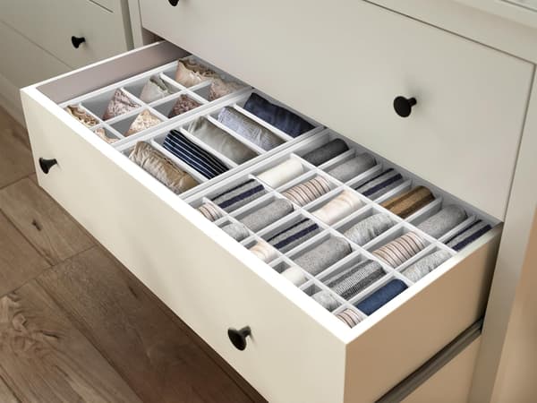 Simple Houseware Skuffeinddeling til undertøj, 4 stk., Grå