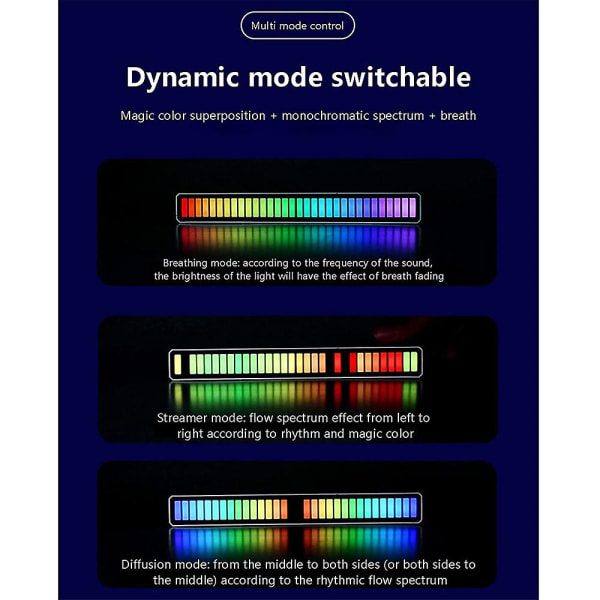 Rgb Ljudkontroll Led Light App Control Pick Up Röstaktiverade Rhythm Lights Färg Ambient Led Lig