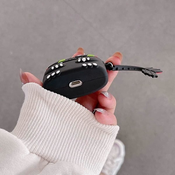 Natlig ond sød tegneserie hovedtelefonetui, AirPods New 3(4) trådløst Bluetooth hovedtelefon silikoneetui.