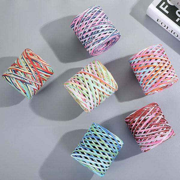 Rullpapper Snöre Återvinningsbart DIY Klar Textur Handgjord Inslagning Raffia Halm för Festival Svart