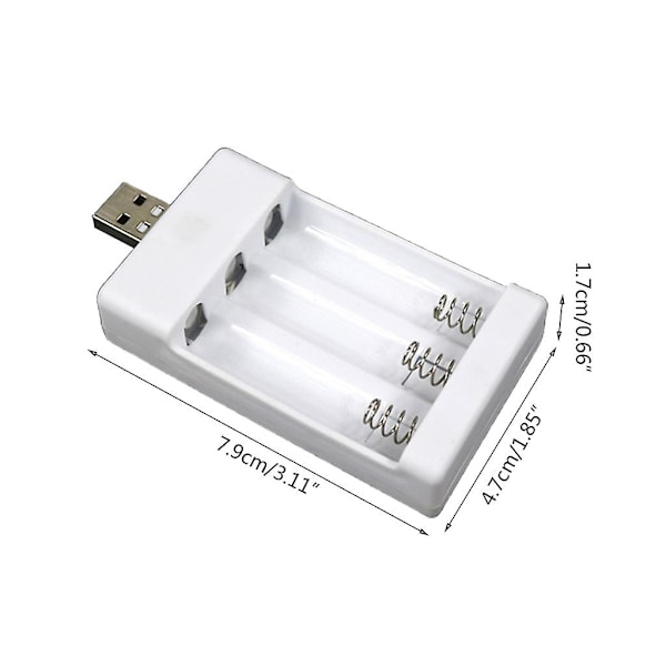 Universal USB Output Batterioplader 3 Slot Adapter Til AA AAA B