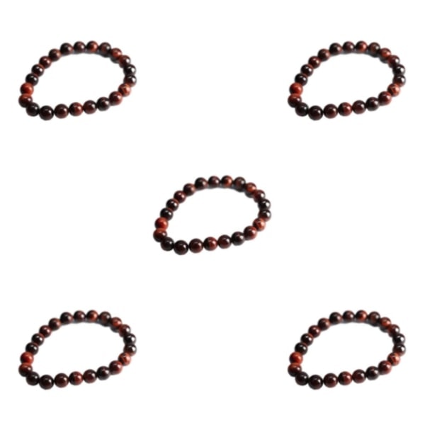 1/2/3/5 Natursteinperler - Lett å bruke Tigerøye Armbånd Rød Tigerøye 8MM 5STK Red Tiger Eye8MM 5PCS