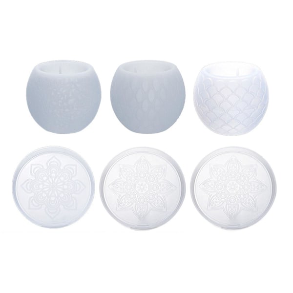 6 st/set Rund Underlägg Silikonform Epoxiharts Gjutform C