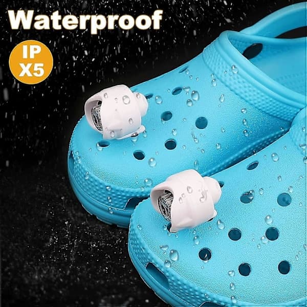Crocs Light 2-osainen setti, Crocs Spotlight -taskulampputeline, Crocs Spotlight -taskulamppu, Crocs-korutarvikkeet lapsille ja aikuisille (musta) BLACK