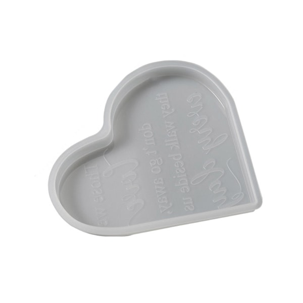 1/4 stk. Silikoneform Hjerte Skilt Form Mindesmærke Hjerte Resin Pla