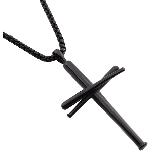 Cross Halsband Basebollträn Atleter Cross Pendant Chain.sport Rostfritt stål Cross Halsband För Män Kvinnor golden