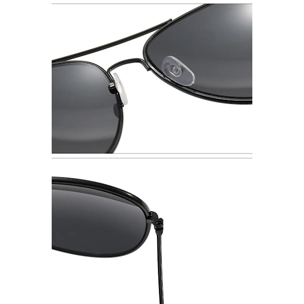 Stilfulde unisex solbriller med farverige reflekterende glas. Letvægtige og holdbare, forbedrer din stil, leveres med brilleetui. Sort Black