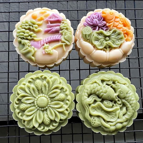 150g/200g Plast Mooncake Former Måneformkakeform DIY Bakekjøkken