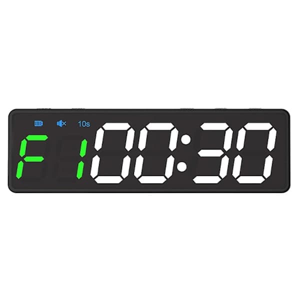 LED Gym Timer Træningsinterval Gym Timer Ur Nedtællingsstopur Træning Sort Black