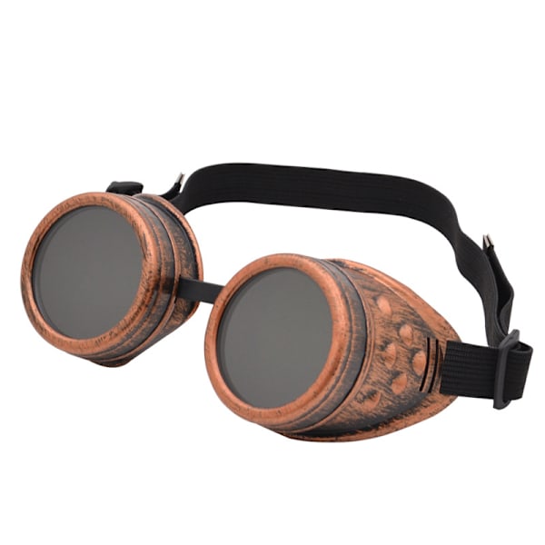 Steampunk briller for menn og kvinner – retro solbriller for steampunk-antrekk I Cyberpunk Burning Man, karneval, halloween, tilbehør for fest Copper