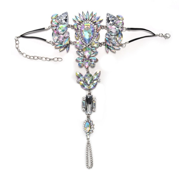 Boho Rhinestones Statement Legerings Ædelsten Ankelkæde Sommer Strand C C