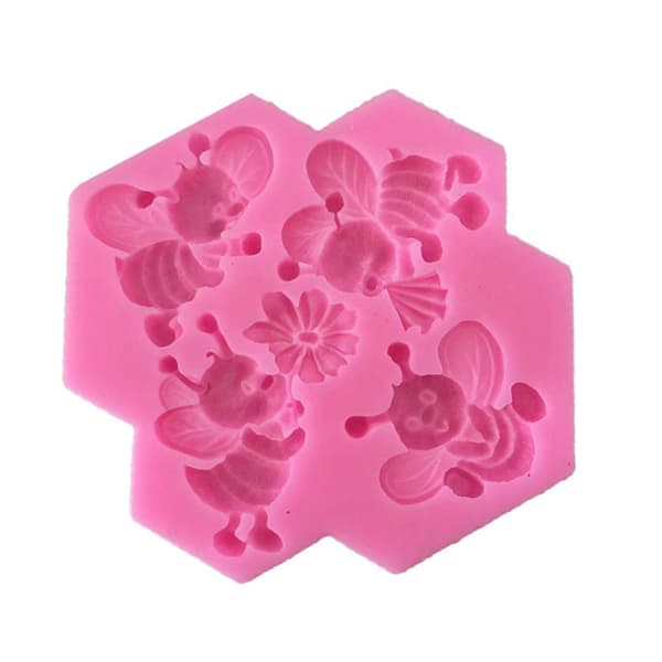 4 Celler Bi-formede Silikone Fondantforme Bageforme Ler Mou