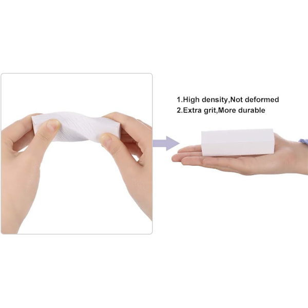 10 stk. Hvit Neglebufferblokk, Hvit Buffer Sanding Blokk Profesjonell Salong Neglebufferblokk, Neglekunst Tips Verktøy Finger Manikyr Pedikyr Verktøy White