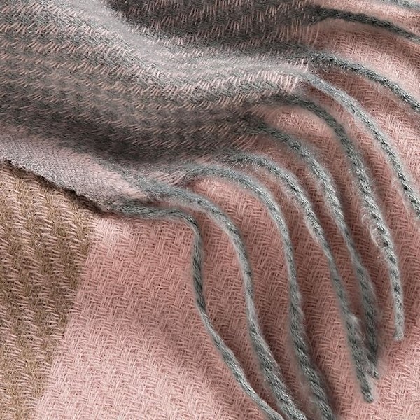 Tørklæde til kvinder Vinter Tartan Wrap Lang Spinding Kvaster Sjal Stola Damer Varmt Tørklæde Pink