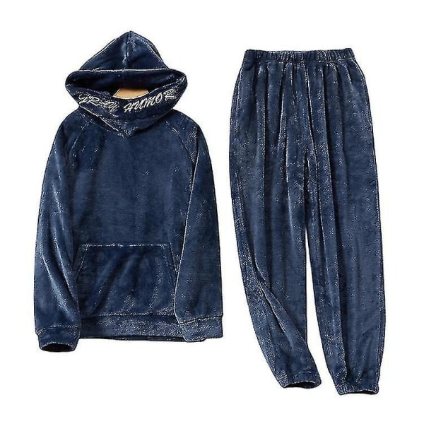 Män Tjock fleece thermal pyjamas Winter Warm Set xl