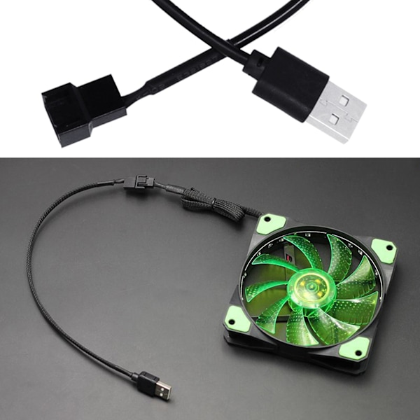 Full Speed 5V Jännitteenkorotus USB - 4-nastainen PC-tuuletin, suojattu virtajohto