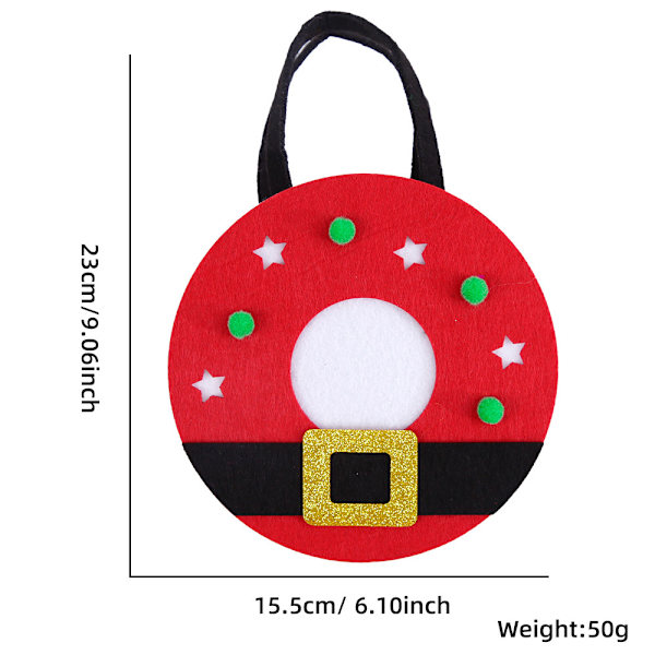 Julepose i filt Juleaftens Æblepose Julepynt Tegneserie Elg Slikpose Christmas belt
