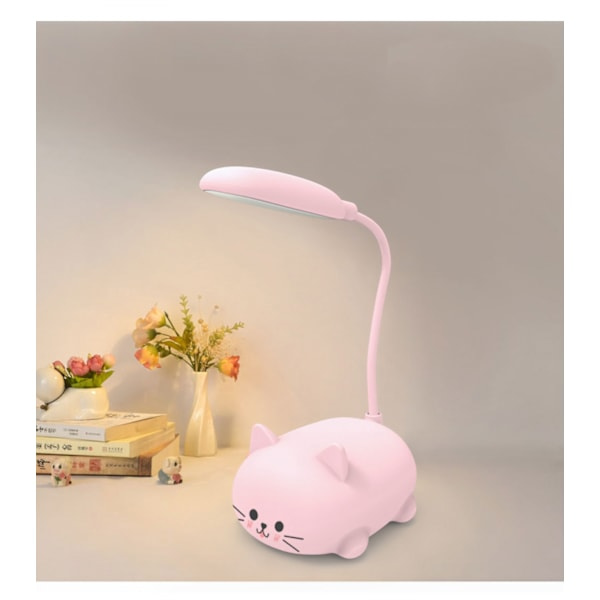 Søt Katte LED Skrivebordslampe for Barn - Bedårende Skrivebordstilbehør for Barn