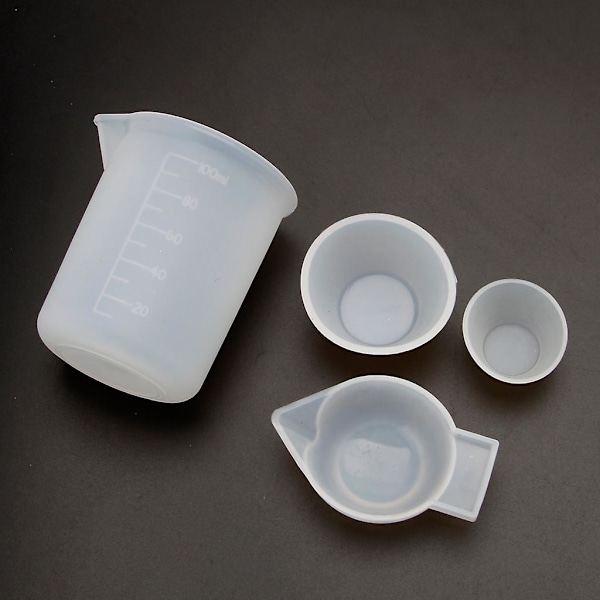 4 stk Silikon Blandekopper Målekopper 100ml 10ml DIY Resin Je
