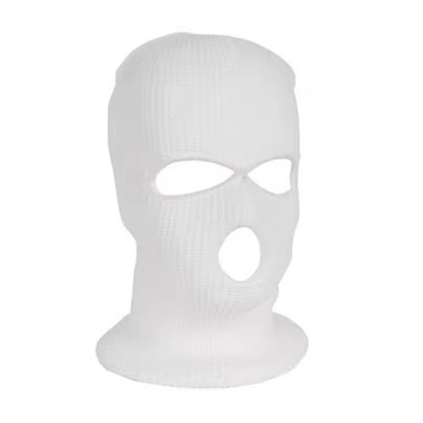 3 Hål Winter Warm Unisex Balaclava Mask White