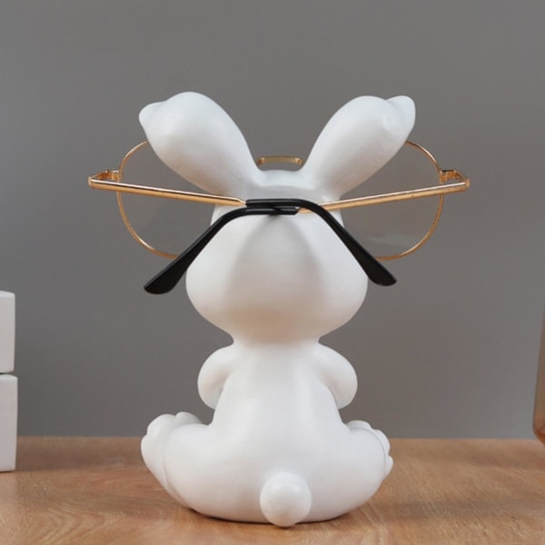 Søde Kanin Figurer Brilleholder Resin Dyre Statuer Solbriller Briller Display Stand Skrivebordsdekoration
