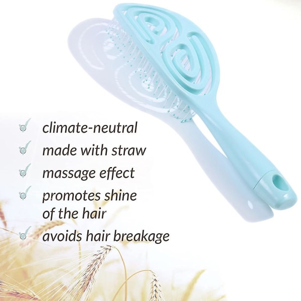 Ventilerad detanglerborste för vått och torrt hår - massagekam - glider smidigt - ventilerad hårborste för hårborste för män, kvinnor, barn blue
