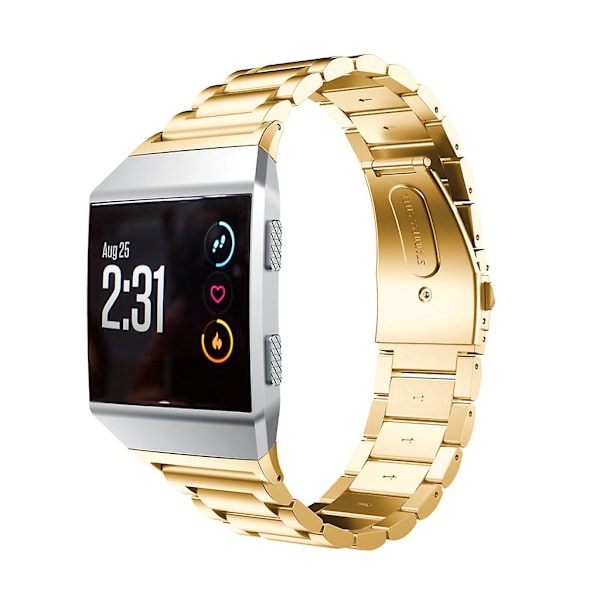 Rustfritt Stål Rem For Fitbit Ionic Metall Foldespenne Erstatning