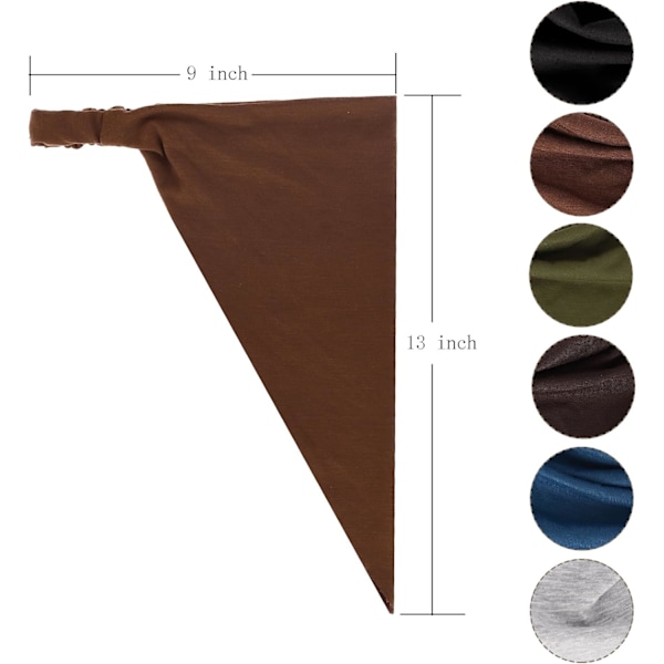 13 tum 6 stycken mjuka elastiska triangelformade halkdukar med halkband (mörk kaffe/mörkgrön/grå/brun/blå/svart)