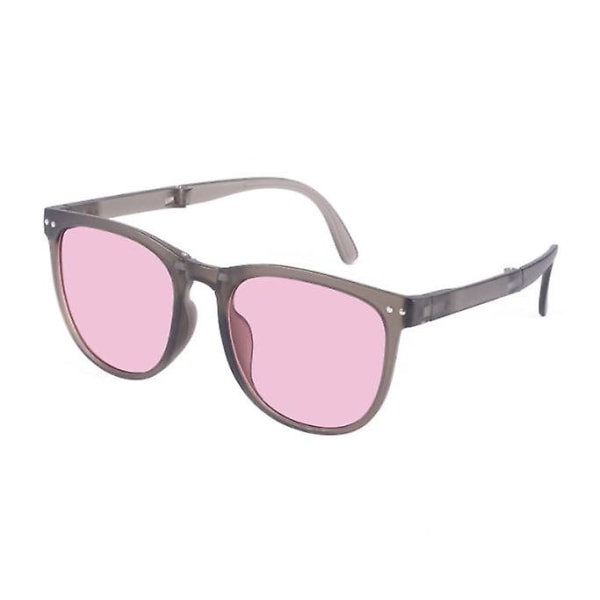 Kvinnor Vikbara solglasögon UV-skydd med förvaringsväska pink