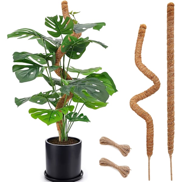 2-pack mosspinnar, 25 tum böjbar mosspinnar för växter Monstera, mosspinnar för klätterväxter inomhus