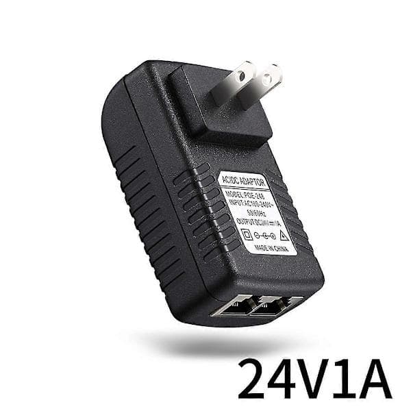 Poe-injektor strømadapter for IPC-kamera DC24V 1A EU-plugg