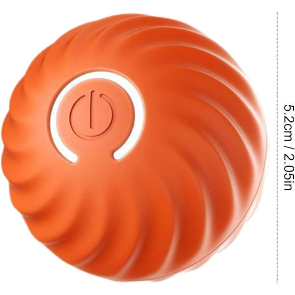 Interaktiv hundboll, liten hundboll, smart leksaksboll, automatisk hundleksak, interaktiv bollleksak, USB 360 graders självrotation Orange