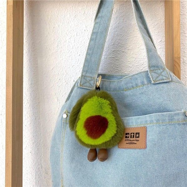 Blød avocado bil nøglering hængende dukke med ben