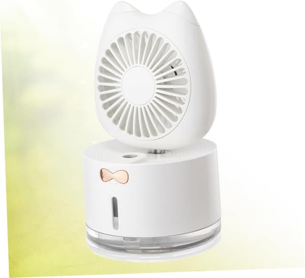 Luftfugtende ventilator USB-ventilator mini sommer ventilator hvid kat ventilator