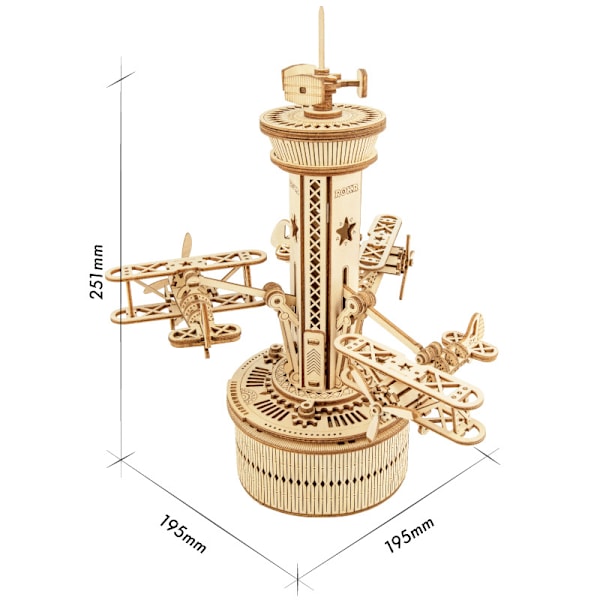 Trämodellbyggsatser 3D Flygtornskontrollpussel Laser Cut Construction Craft för vuxna att bygga egna byggsatser