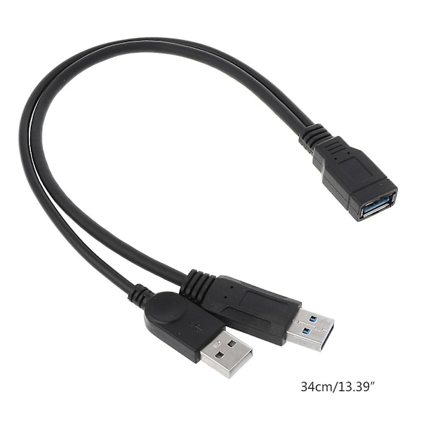 USB 2.0 A Hann til USB Hunn 2 Dobbel Dual Strømforsyning USB Hunn