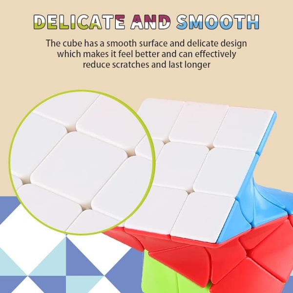 3x3 Distorted Oblique Cube Stickers Speed Cube 3D Puzzle Cube Vivid Color Magic Puzzle Toy