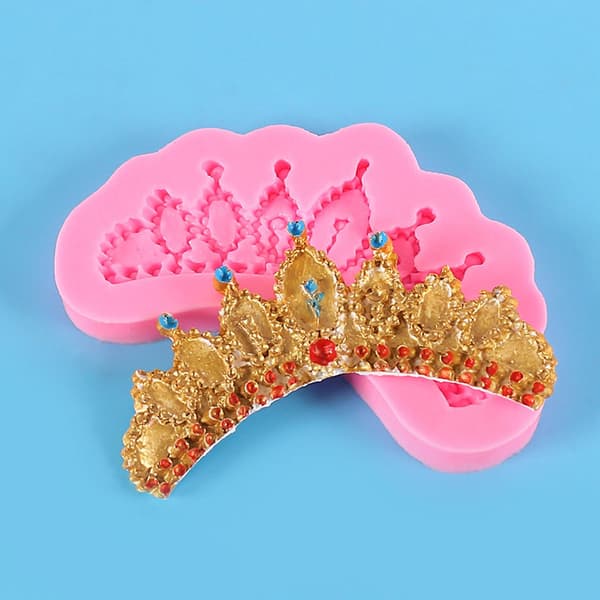 3D Cirkel Krona Fondantform Krona Silikon Sockerform