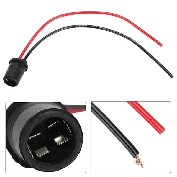 Svart kabelhärva sockel Förkopplad sockel för T10 LED-lampor Xenonlampa sockel 6