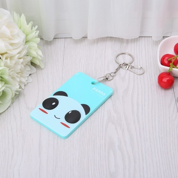 Busskort holder for barn med nøkkelring panda